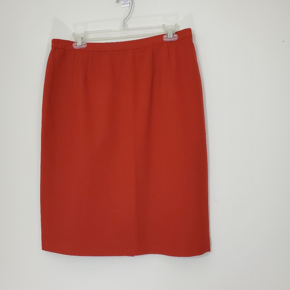 100% Wool Burnt Orange Skirt, Size 12